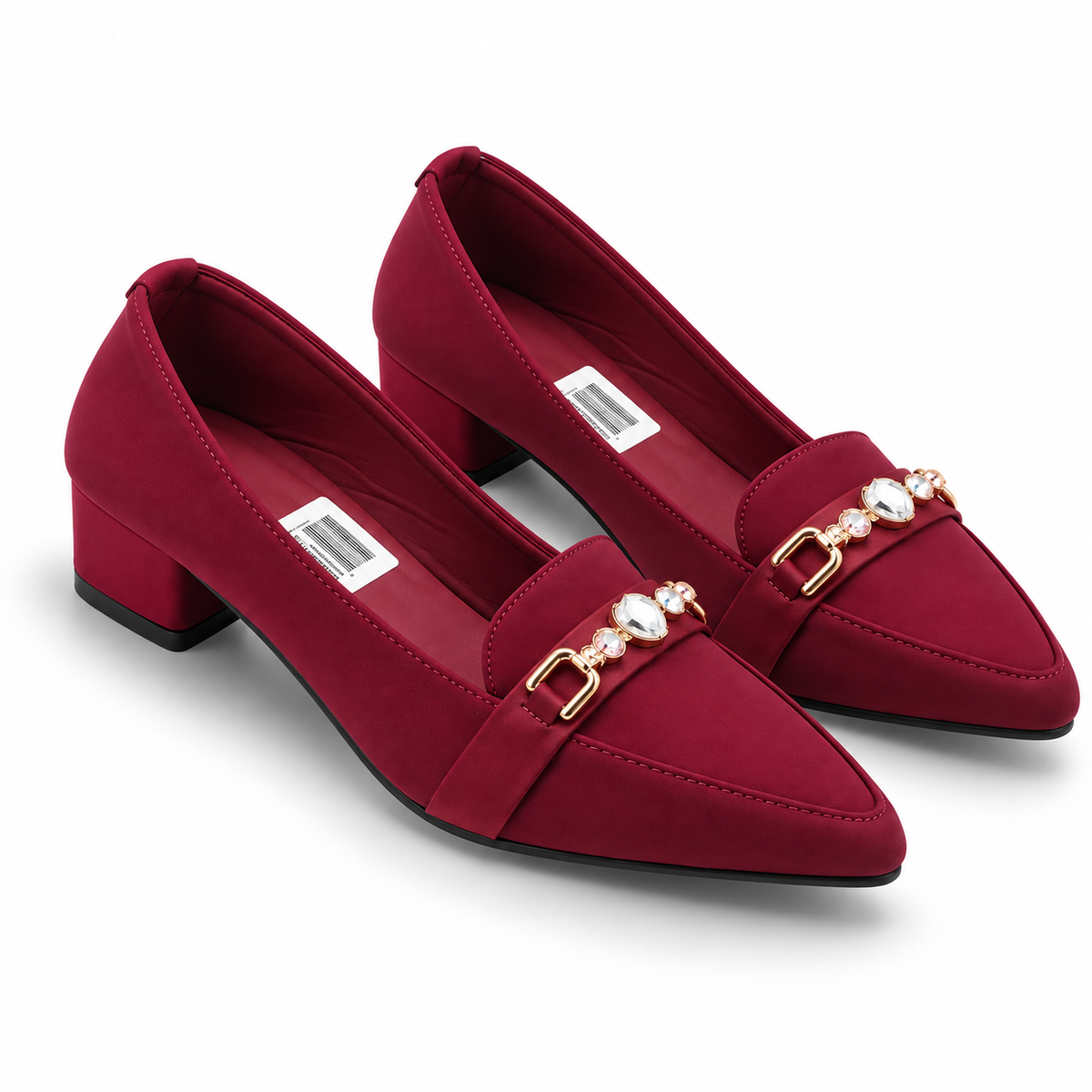 Fancy Buckle Detail Block Heel Coatsho