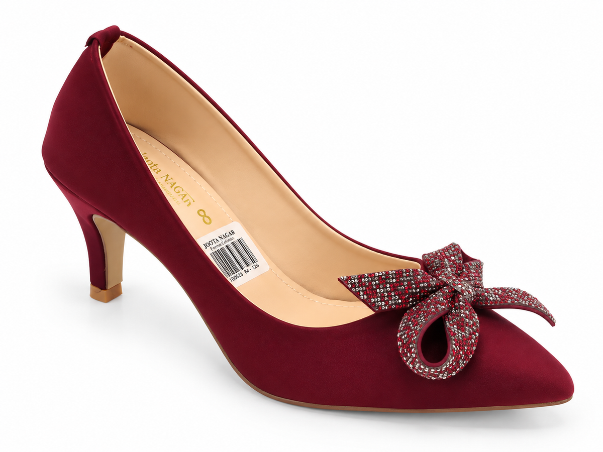 Crystal Bow Ladies Court Heel