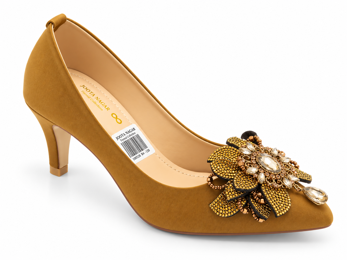 Crystal Flower Court Heel