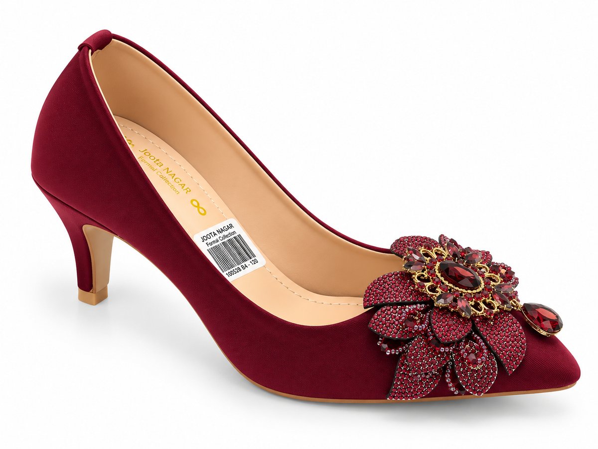 Crystal Flower Court Heel