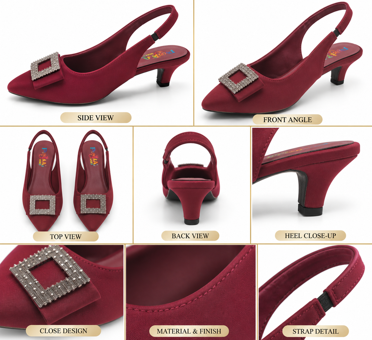 Royal Buckle Slingback Heel