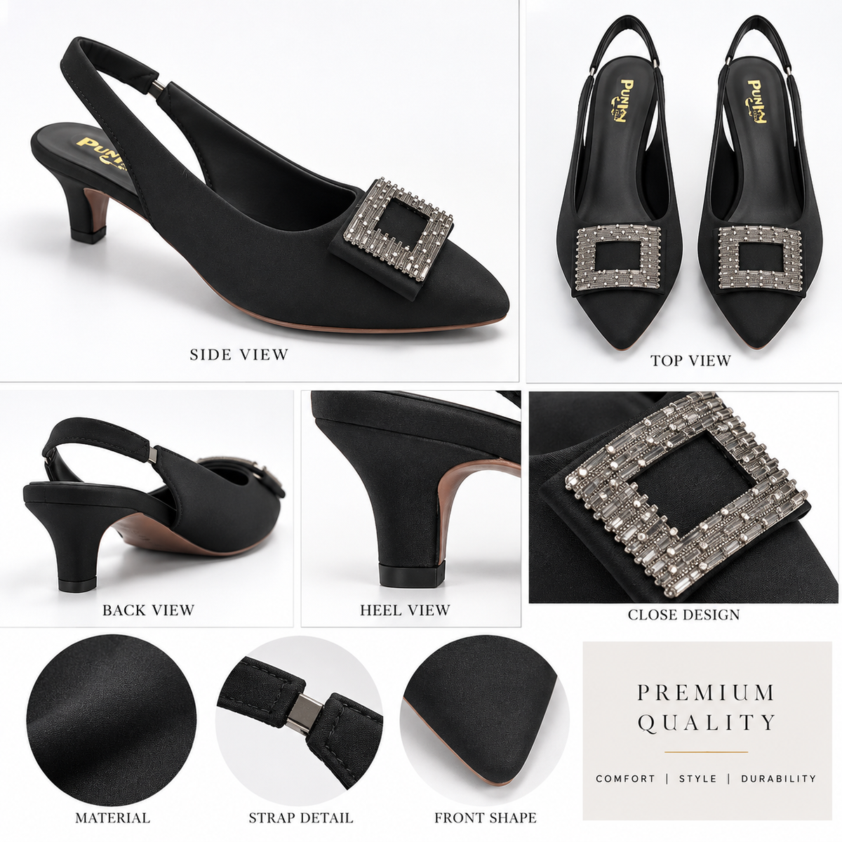 Royal Buckle Slingback Heel