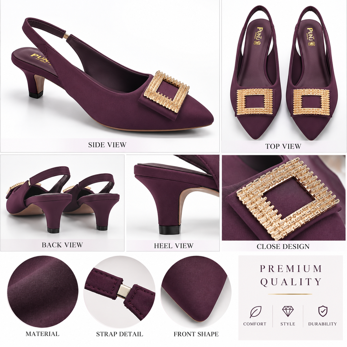 Royal Buckle Slingback Heel