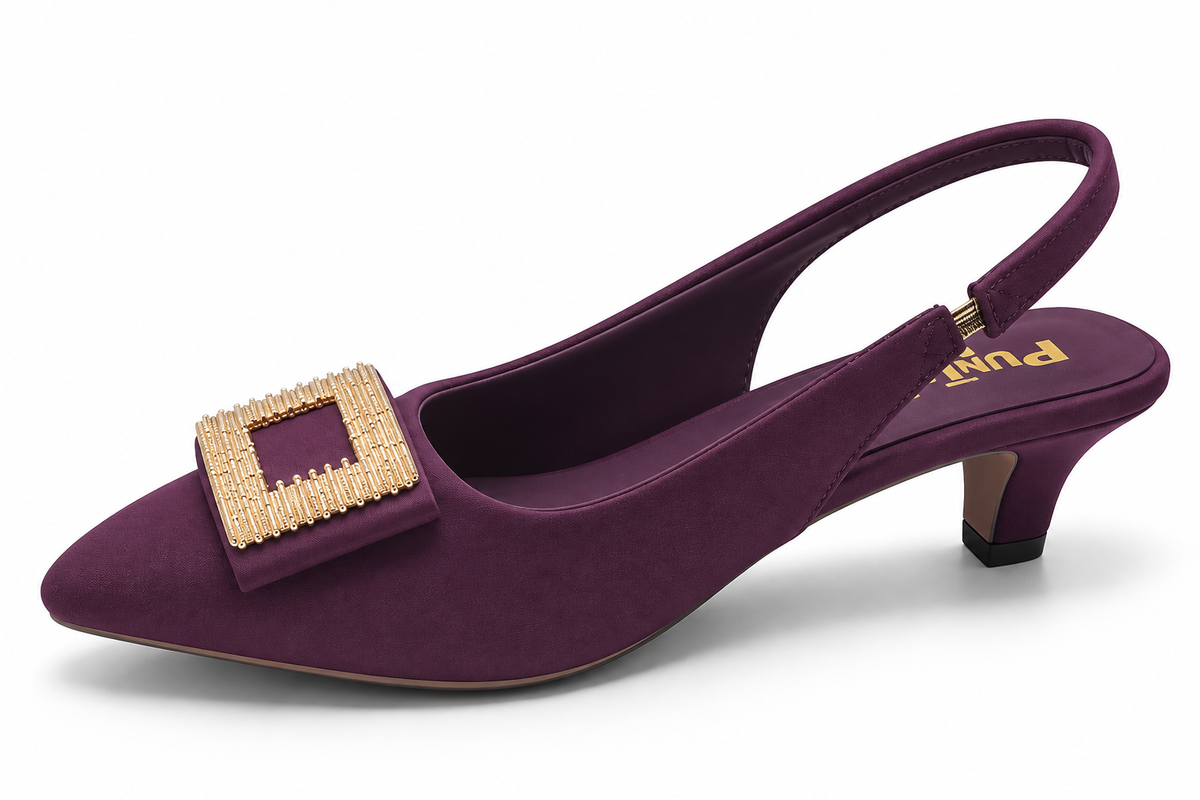 Royal Buckle Slingback Heel