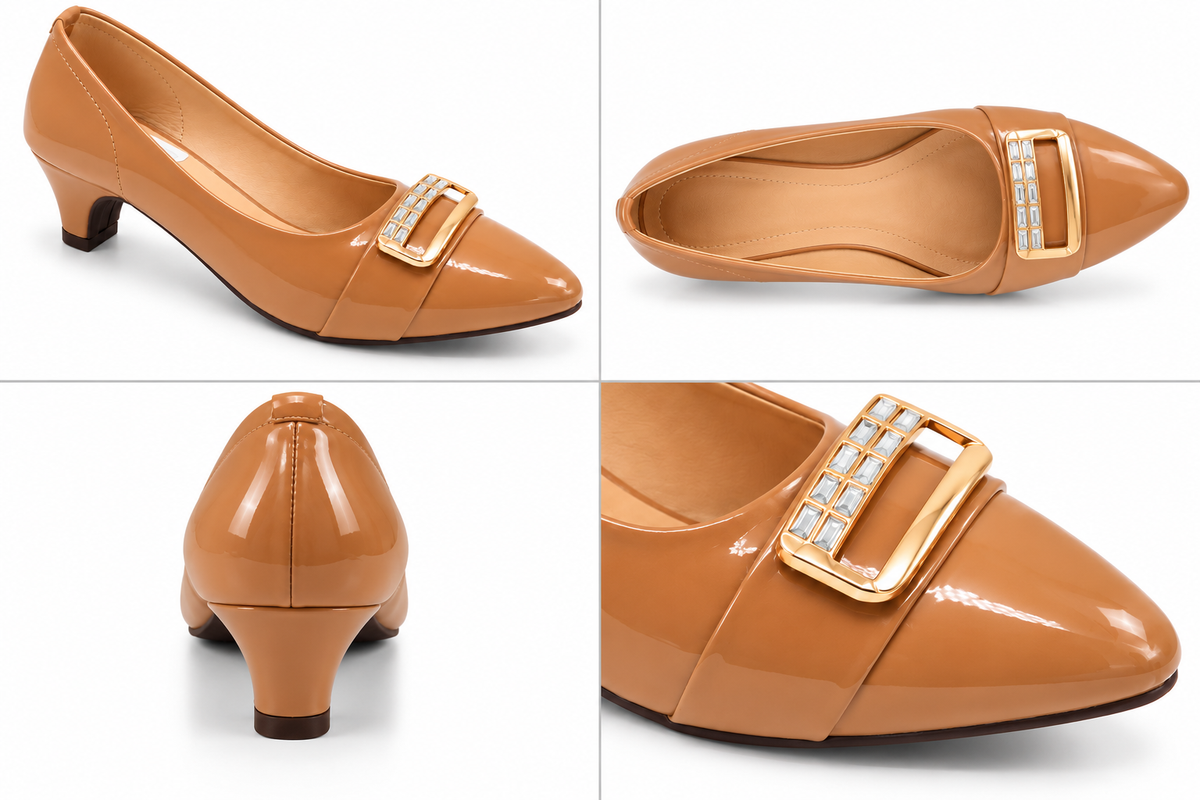 Fancy Buckle Patten Heel Pumps