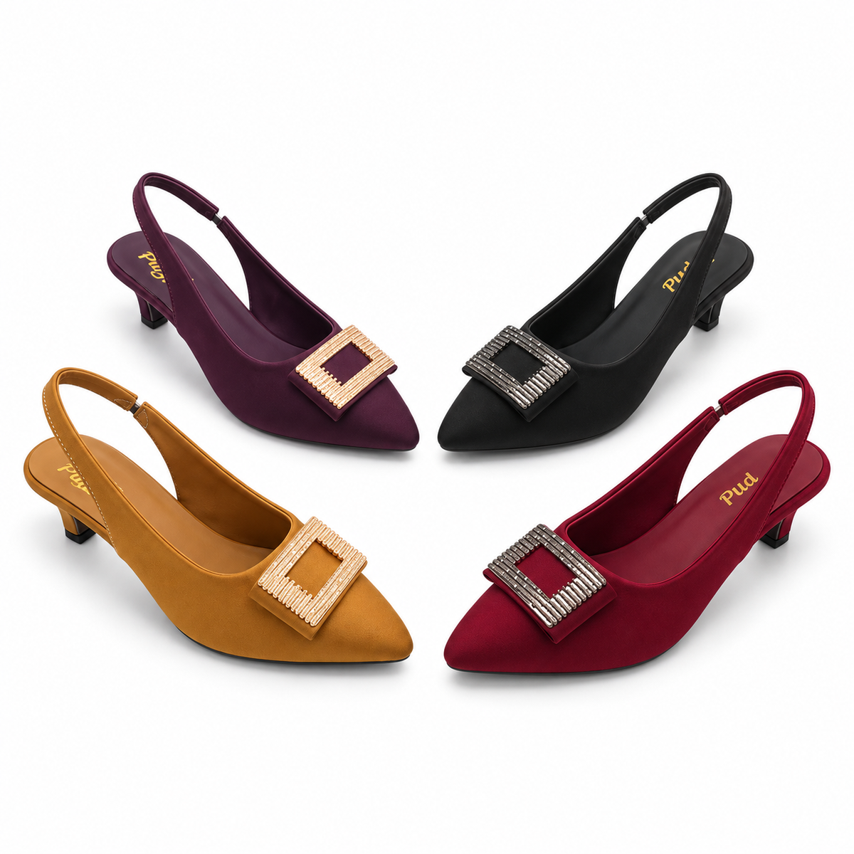Fancy Buckle Slingback Heel