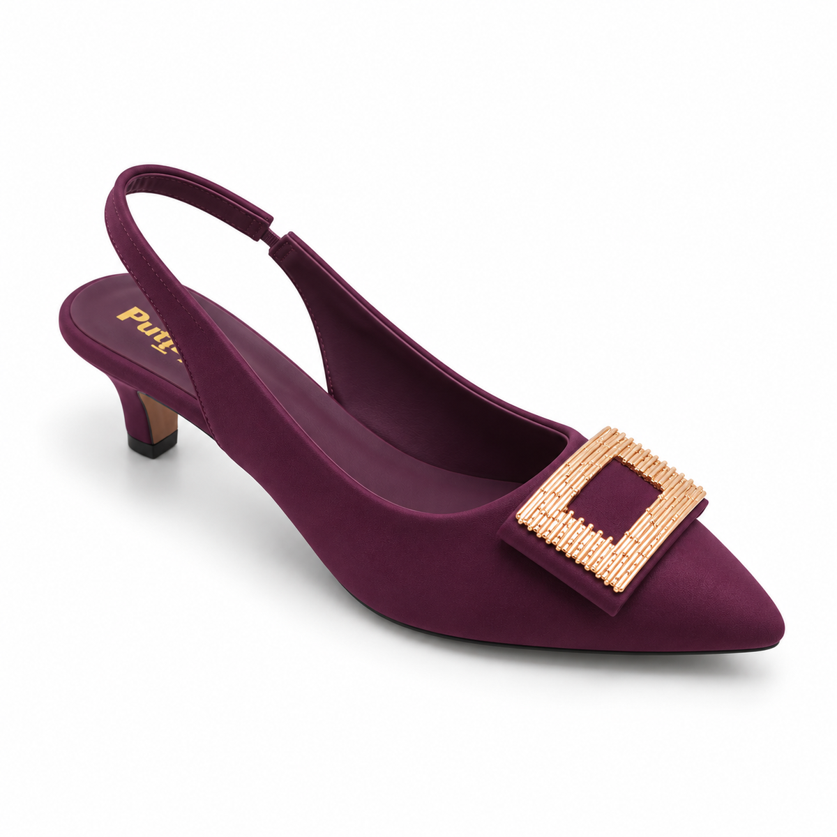 Fancy Buckle Slingback Heel