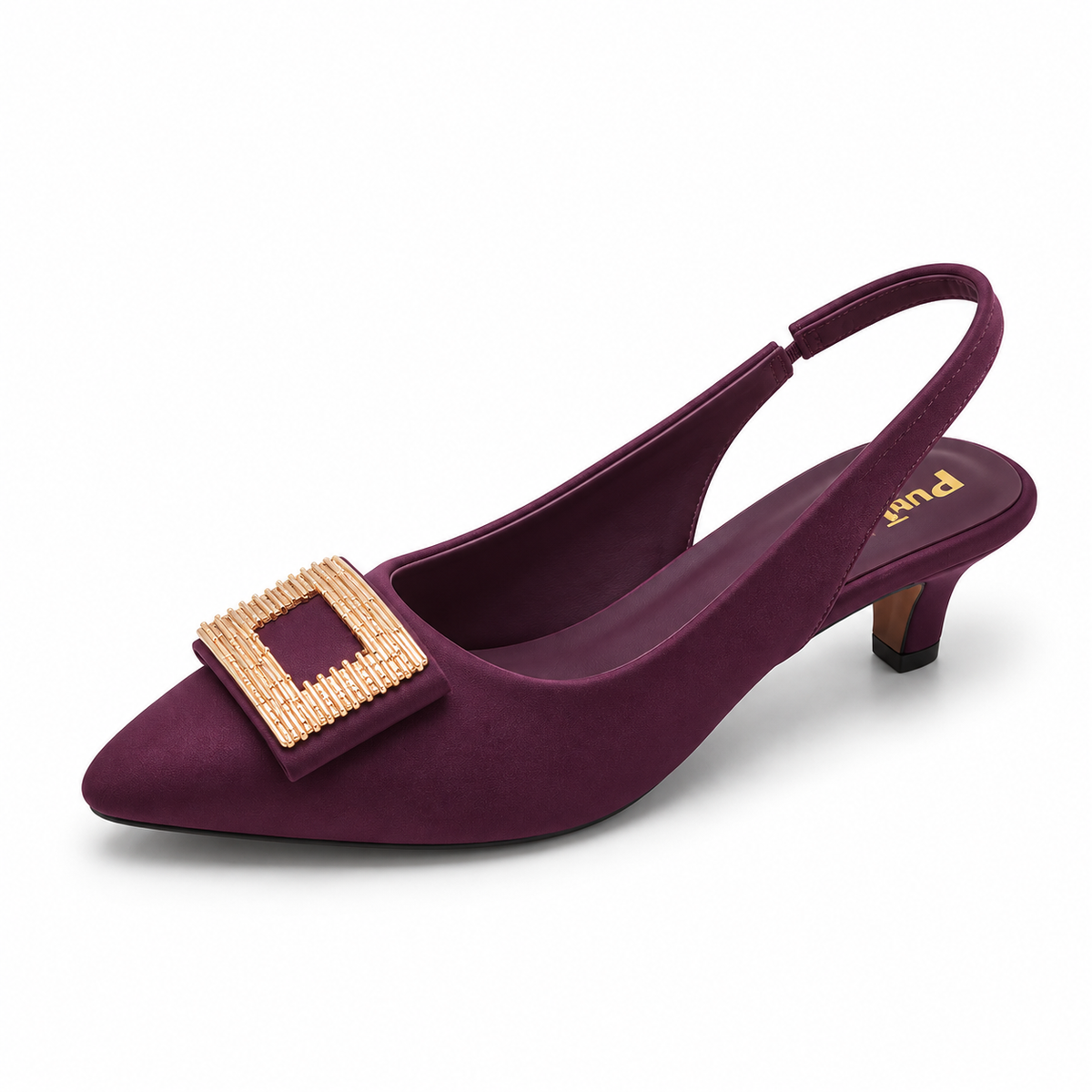 Fancy Buckle Slingback Heel