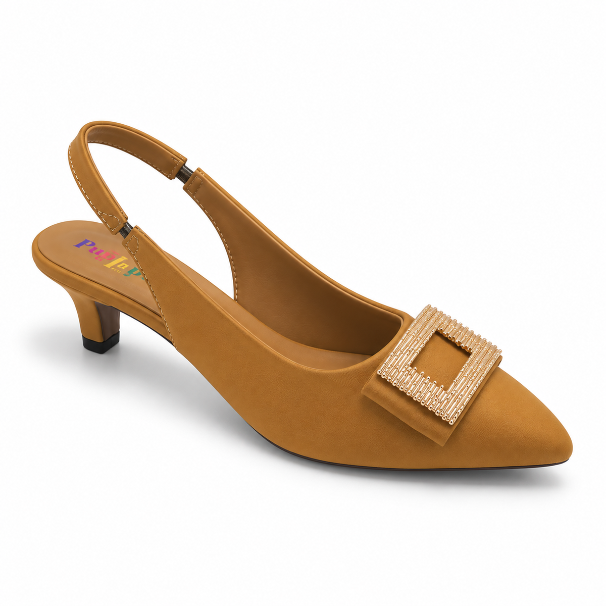 Fancy Buckle Slingback Heel